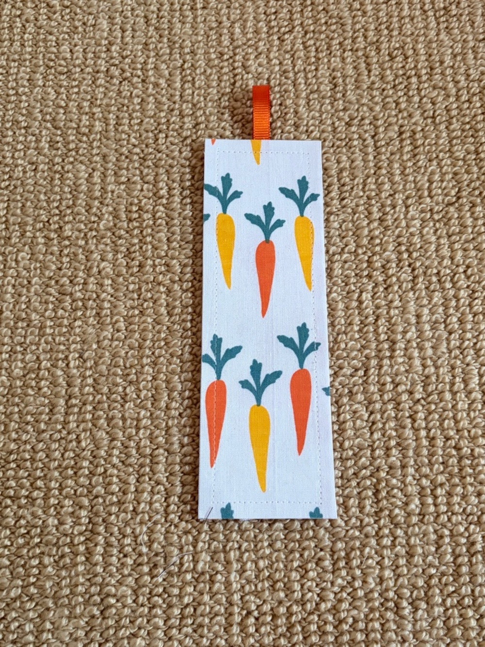 Carrot Themed Fabric Bookmark